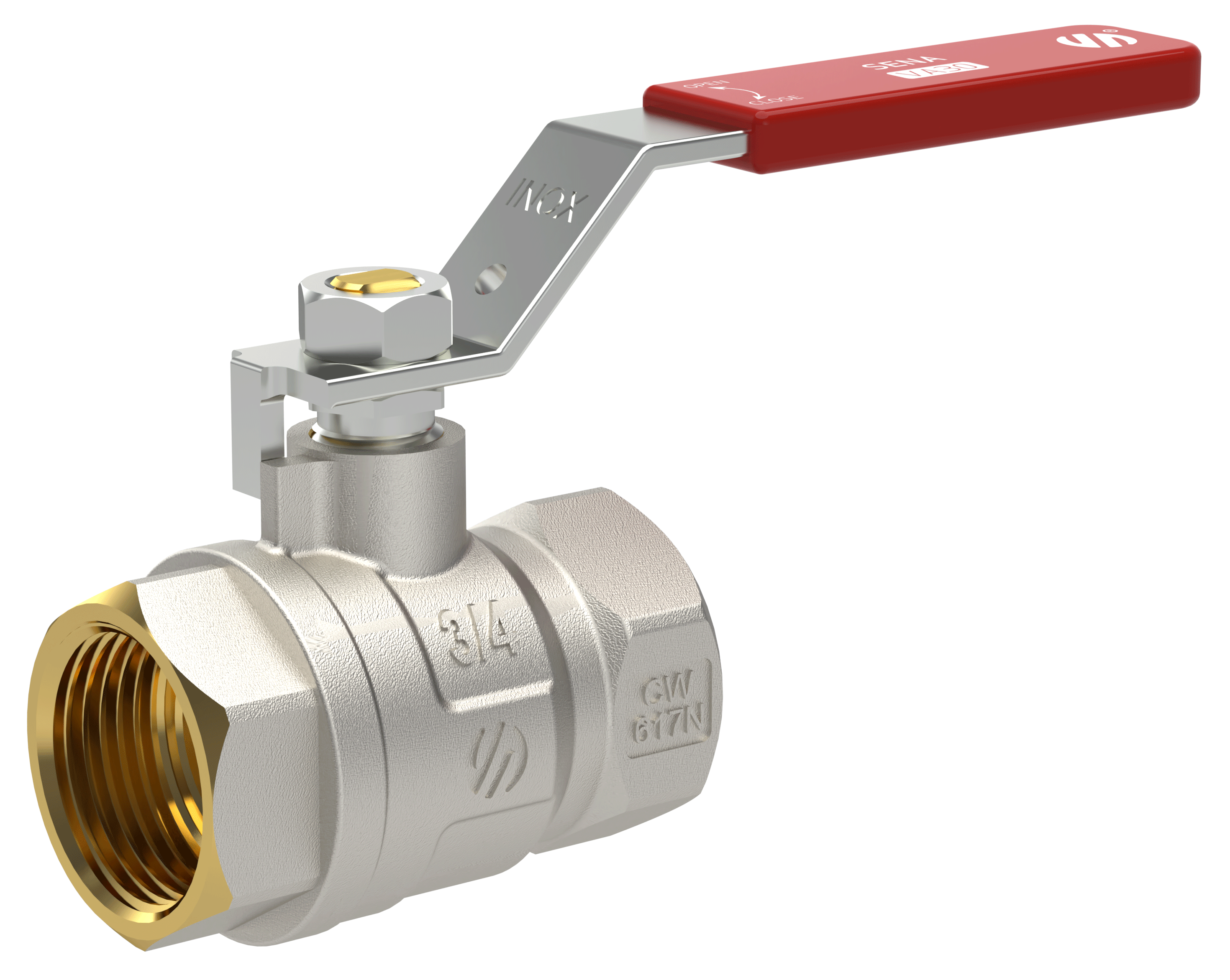 Zawór kulowy SENA Ni Free Inox z dźwignią