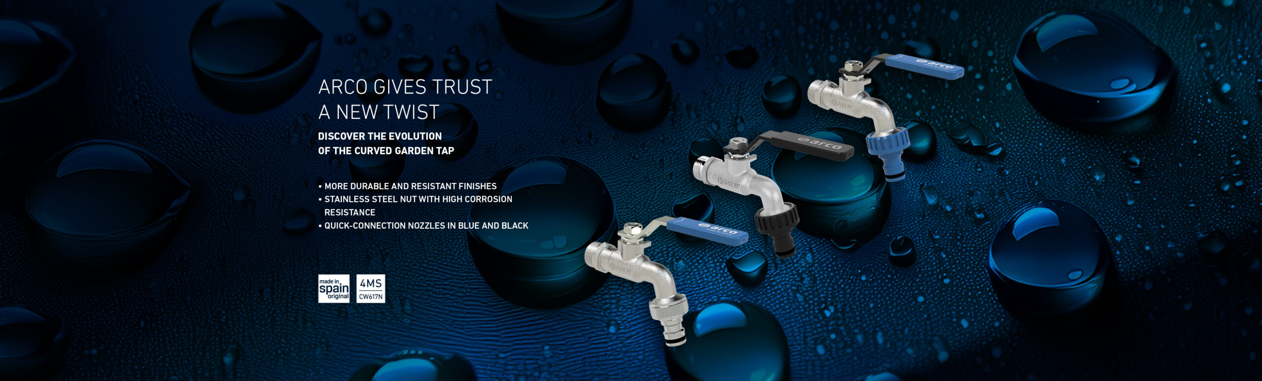 Durable garden taps by Arco